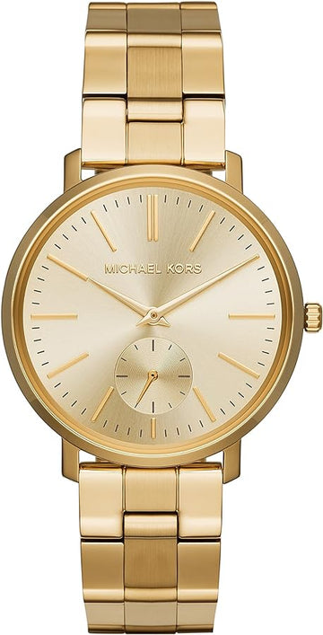  Shop Authentic Michael Kors Jaryn Analog Quartz Gold Dial Gold Steel Strap Watch For Women - MK3500 - Luxxuri