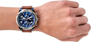  Shop Authentic Fossil Bronson Chronograph Luggage Blue Dial Brown Leather Strap Watch for Men - FS5829 - Luxxuri