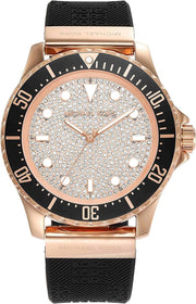  Shop Authentic Michael Kors Everest Analog Rose Gold Dial Black Silicone Strap Watch For Women - MK7358 - Luxxuri