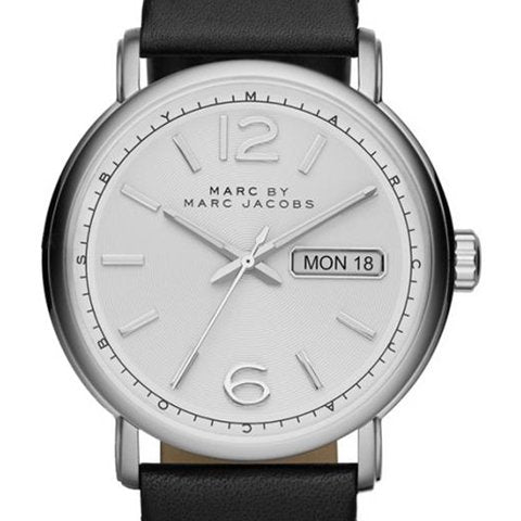  Shop Authentic Marc Jacobs Fergus White Dial Black Leather Strap Watch for Men - MBM5076 - Luxxuri