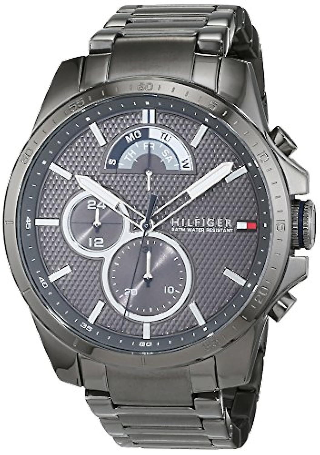  Shop Authentic Tommy Hilfiger Decker Quartz Black Dial Black Steel Strap Watch for Men - 1791347 - Luxxuri