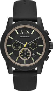 Shop Authentic Armani Exchange Outerbanks Chronograph Black Dial Black Silicone Strap Watch For Men - AX1343 - Luxxuri