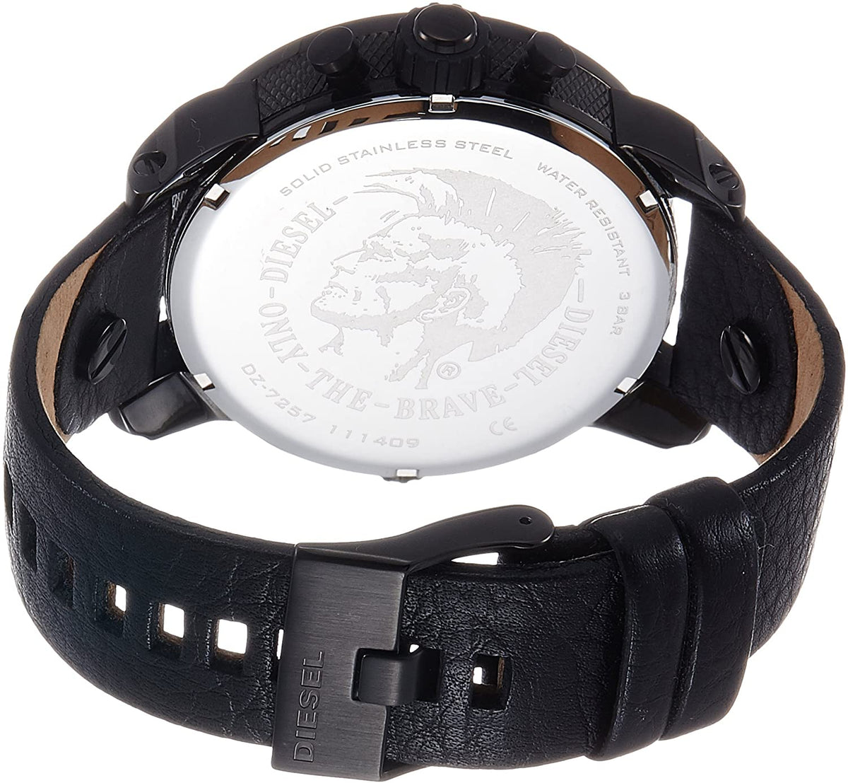  Shop Authentic Diesel Little Daddy Blue Dial Black Leather Strap Watch For Men - DZ7257 - Luxxuri