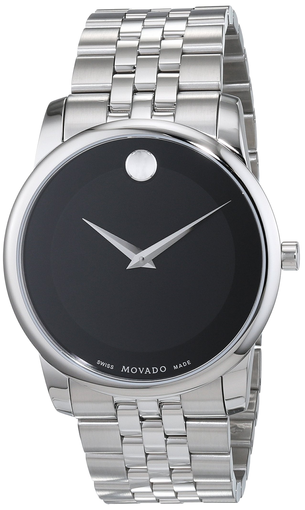  Shop Authentic Movado Museum Classic Black Dial Silver Steel Strap Watch For Men - 606504 - Luxxuri