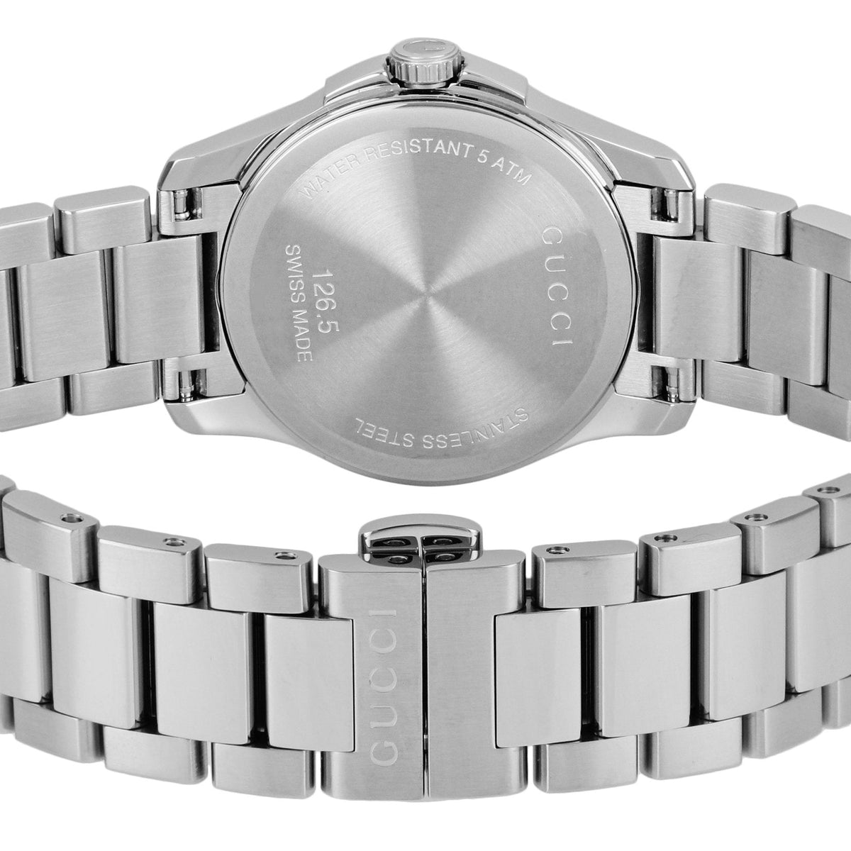  Shop Authentic Gucci G Timeless Grey Dial Silver Steel Strap Watch For Women - YA126522 - Luxxuri