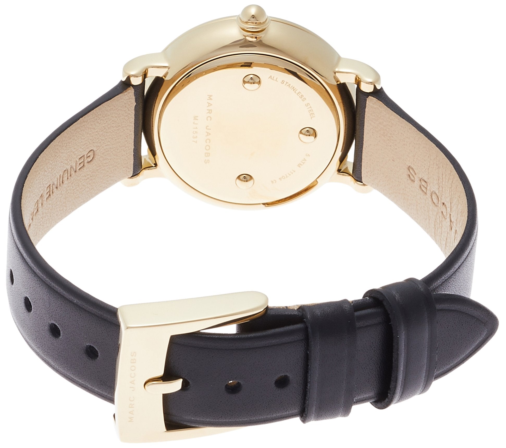  Shop Authentic Marc Jacobs Roxy White Dial Black Leather Strap Watch for Women - MJ1537 - Luxxuri