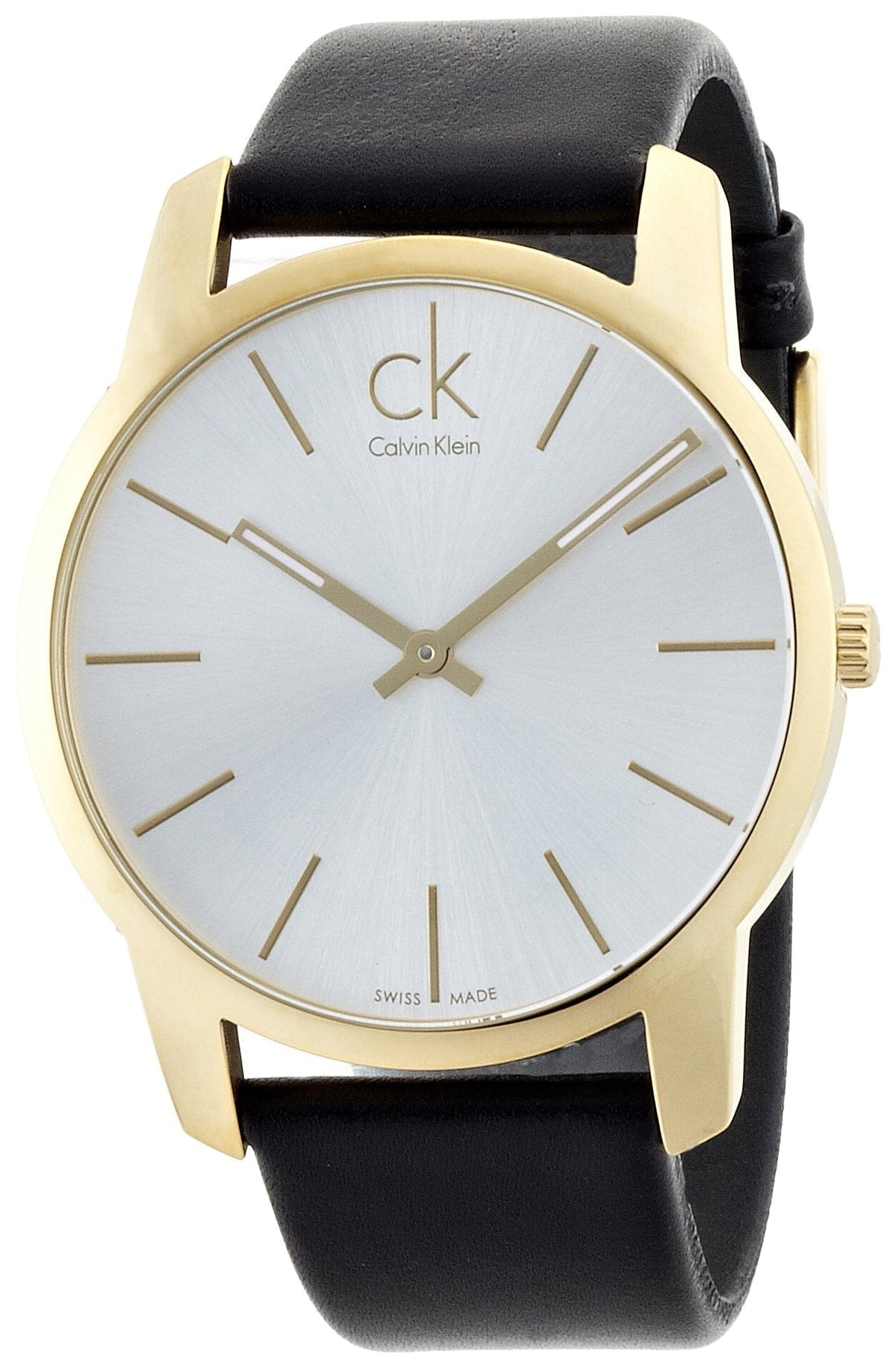  Shop Authentic Calvin Klein City Silver Dial Black Leather Strap Watch for Men - K2G21520 - Luxxuri