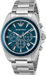  Shop Authentic Emporio Armani Sportivo Chronograph Blue Dial Silver Steel Strap Watch For Men - AR6091 - Luxxuri