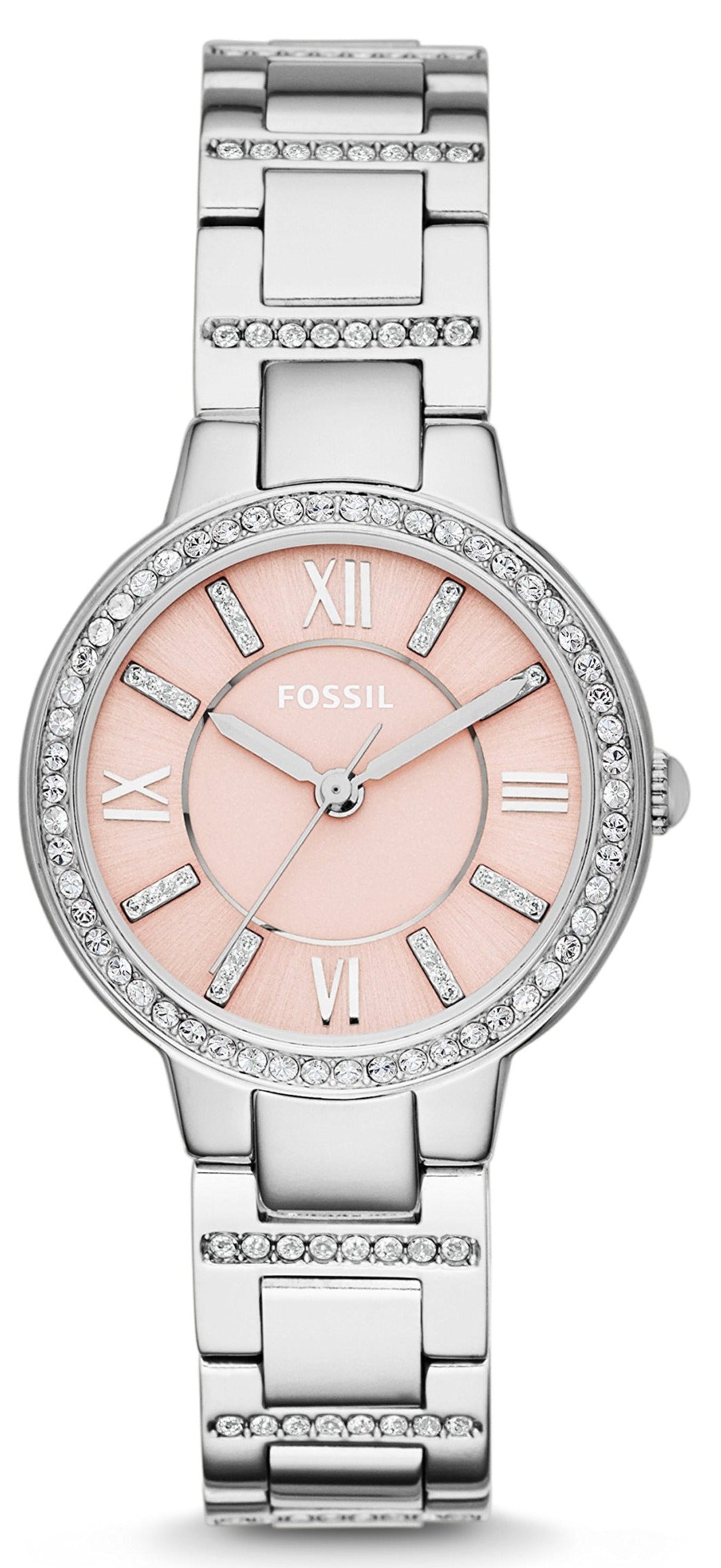  Shop Authentic Fossil Virginia Pink Dial Silver Steel Strap Watch for Women - ES3504 - Luxxuri