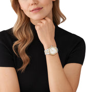  Shop Authentic Michael Kors Lennox Three Hand Silver Dial Two Tone Steel Strap Watch For Women - MK7338 - Luxxuri