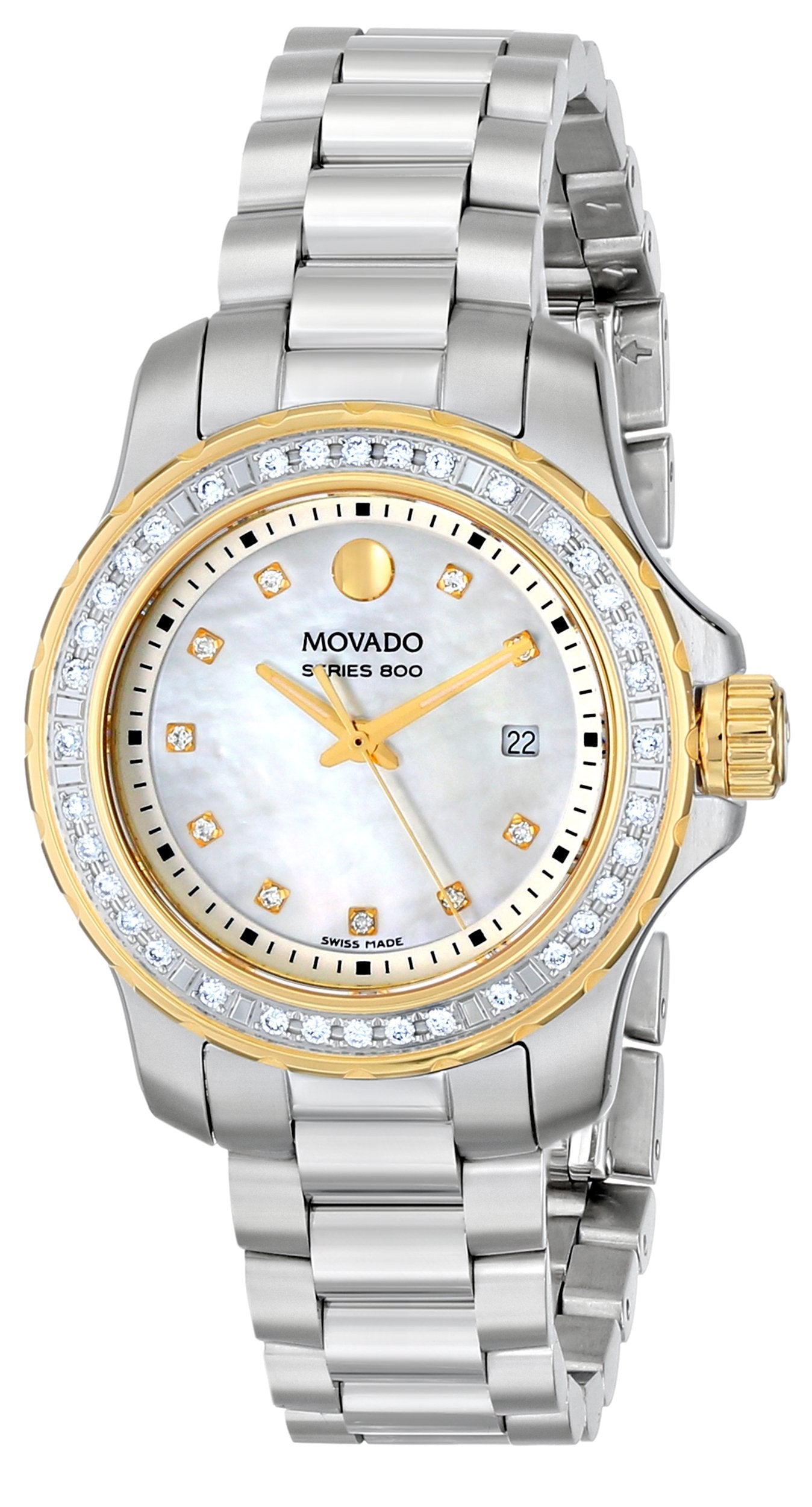  Shop Authentic Movado Series 800 29mm Diamonds Mother of Pearl Dial Silver Steel Strap Watch For Women - 2600121 - Luxxuri