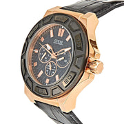  Shop Authentic Guess Force Analog Black Dial Black Leather Strap Watch For Men - W0674G6 - Luxxuri