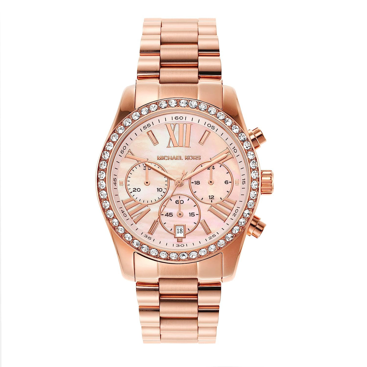  Shop Authentic Michael Kors Lexington Chronograph Rose Gold Dial Rose Gold Steel Strap Watch for Women - MK7242 - Luxxuri