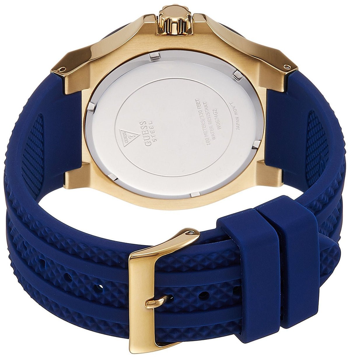  Shop Authentic Guess Force Blue & Rose Gold Dial Blue Silicone Strap Watch For Men - W0674G2 - Luxxuri