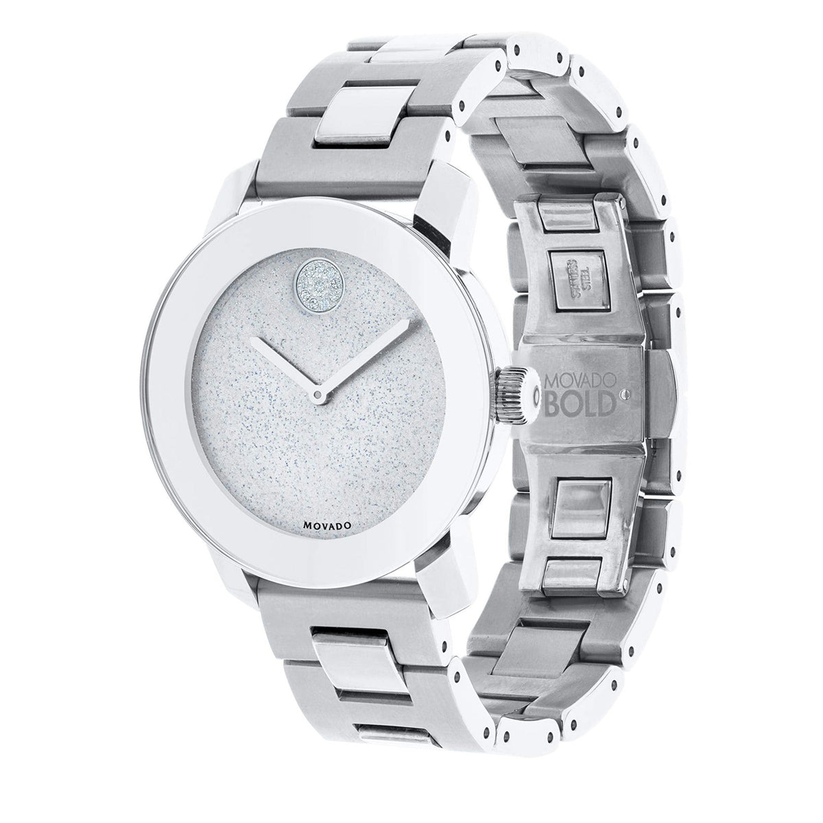  Shop Authentic Movado Bold Crystal Dot Silver Dial Silver Steel Strap Watch For Women - 3600334 - Luxxuri