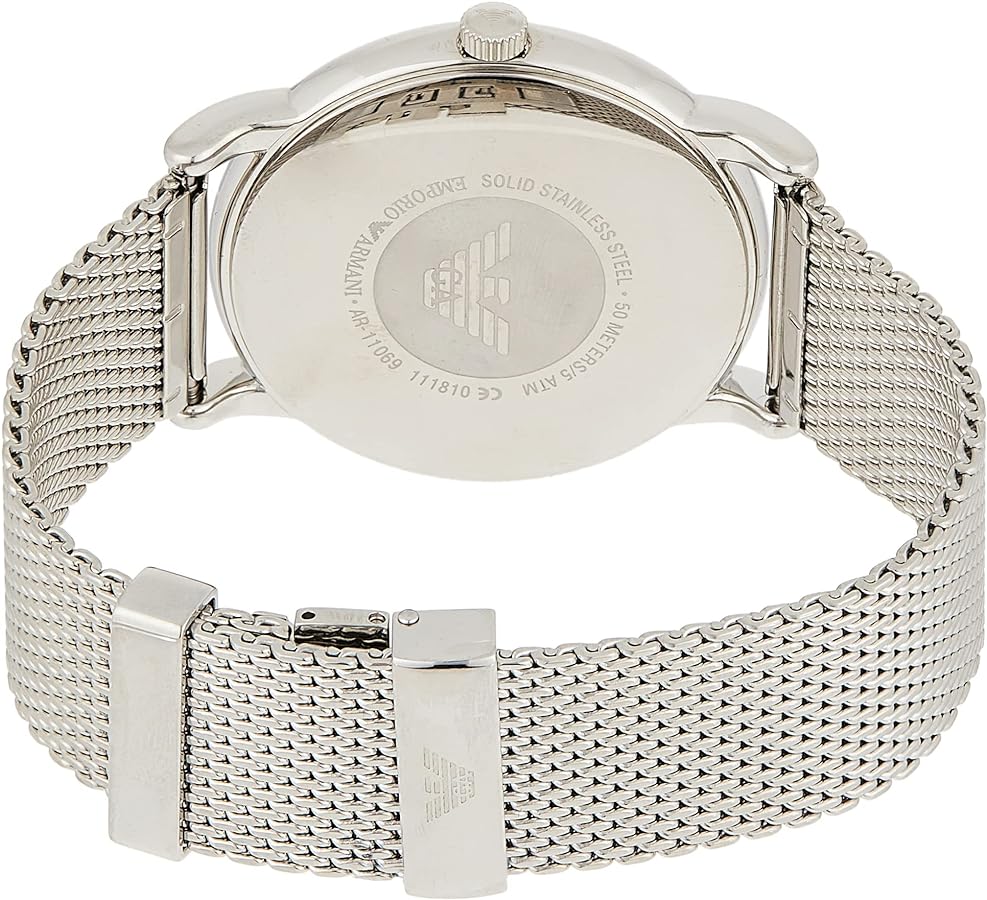  Shop Authentic Emporio Armani Luigi Quartz Grey Dial Silver Mesh Bracelet Watch For Men - AR11069 - Luxxuri