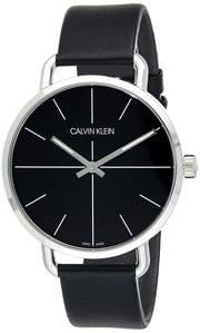  Shop Authentic Calvin Klein Evan Black Dial Black Leather Strap Watch for Men - K7B211CZ - Luxxuri
