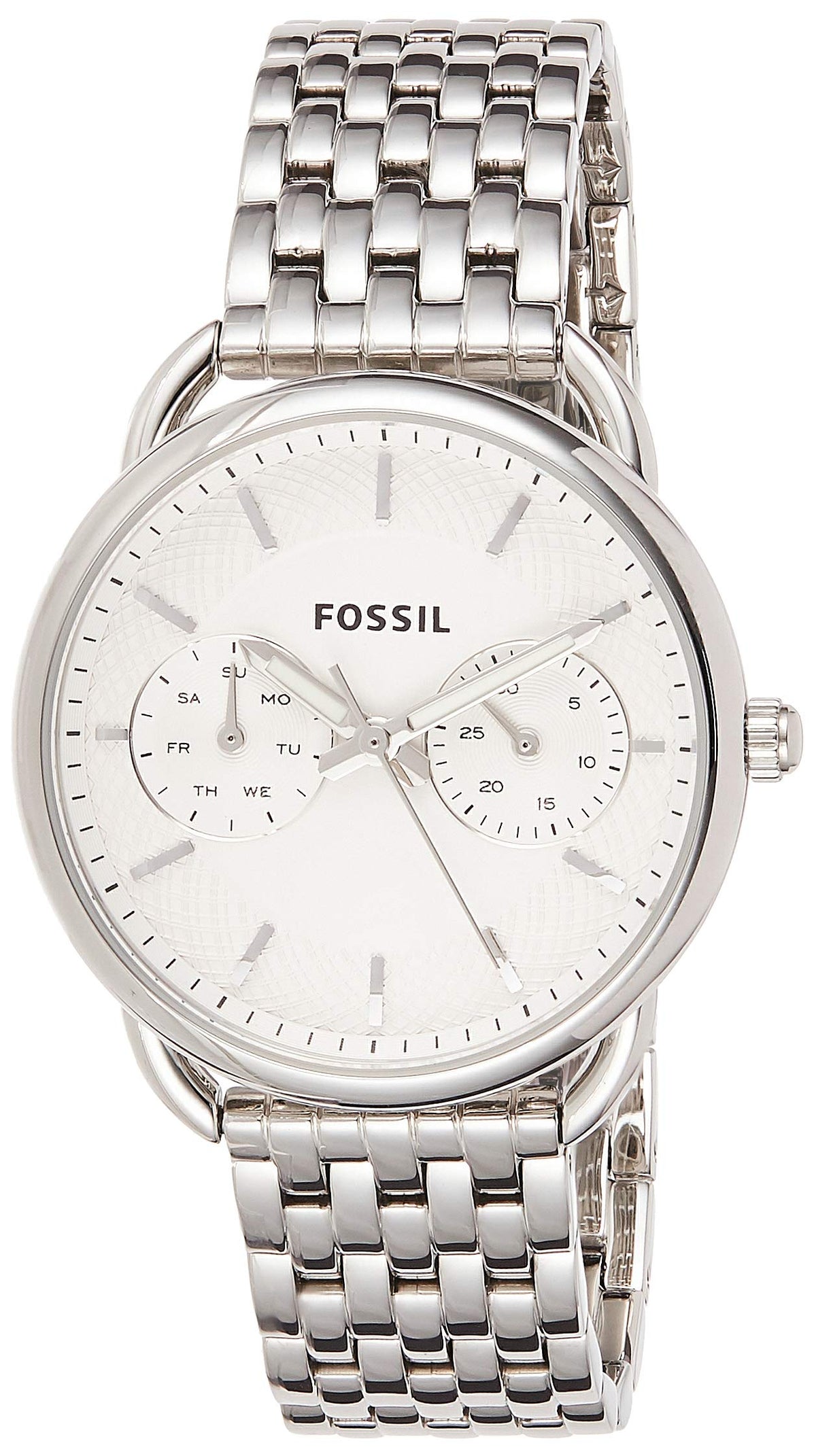  Shop Authentic Fossil Tailor Silver Dial Silver Steel Strap Watch for Women - ES3712 - Luxxuri