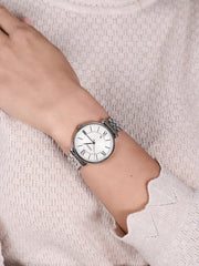  Shop Authentic Fossil Jacqueline White Dial Silver Steel Strap Watch for Women - ES3433 - Luxxuri