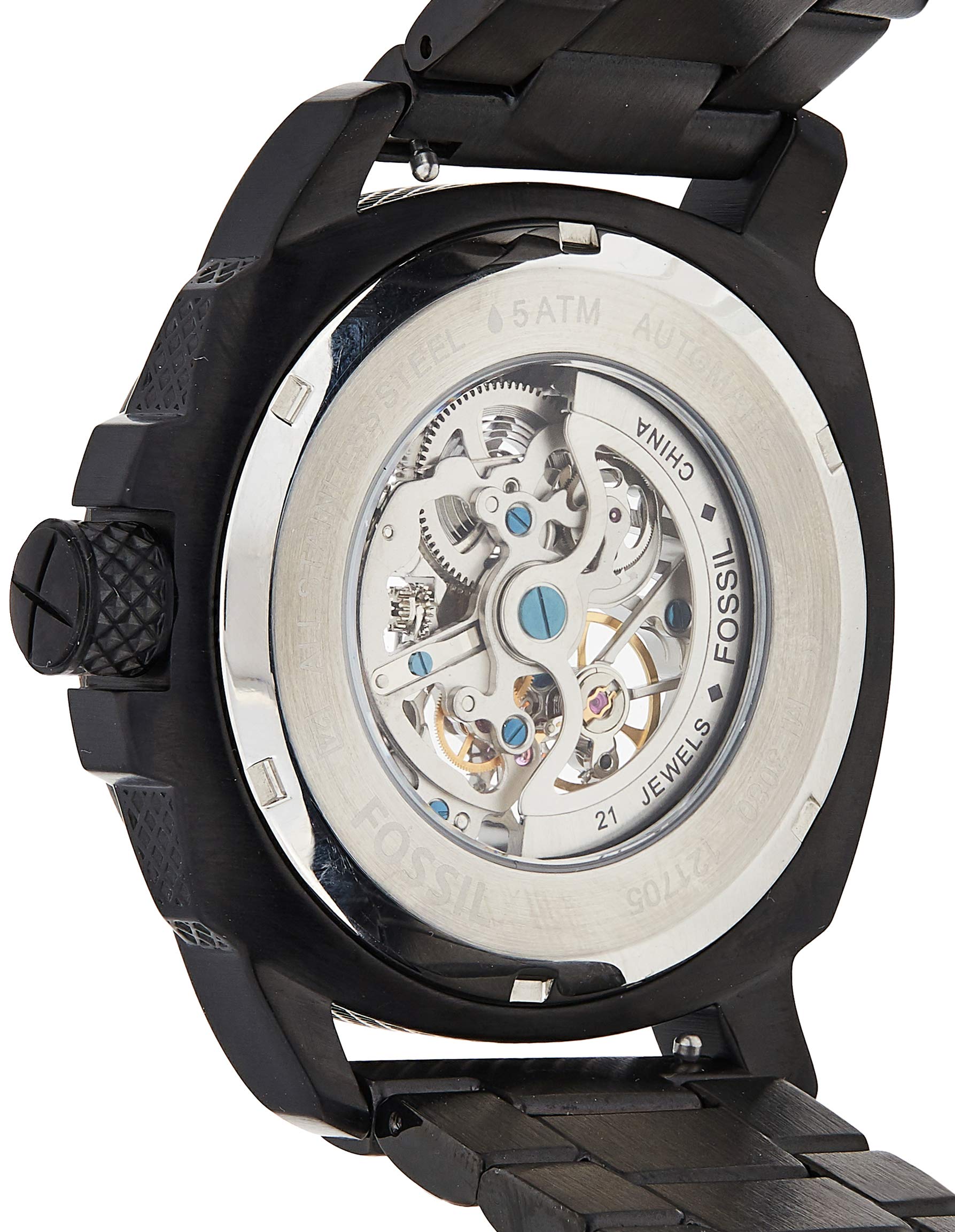  Shop Authentic Fossil Modern Machine Automatic Silver Dial Black Steel Strap Watch for Men - ME3080 - Luxxuri