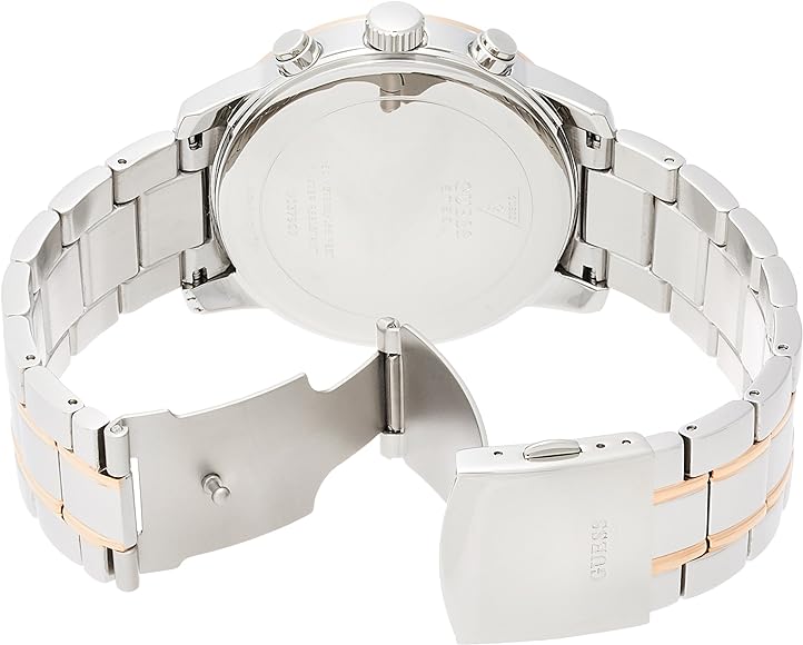  Shop Authentic Guess Horizon Chronograph Blue Dial Two Tone Steel Strap Watch For Men - W0379G7 - Luxxuri