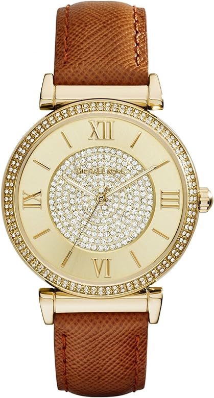  Shop Authentic Michael Kors Catlin Champagne Dial Brown Leather Strap Watch for Women - MK2375 - Luxxuri