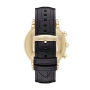  Shop Authentic Emporio Armani Luigi Chronograph Black Dial Black Leather Watch For Men - AR1917 - Luxxuri