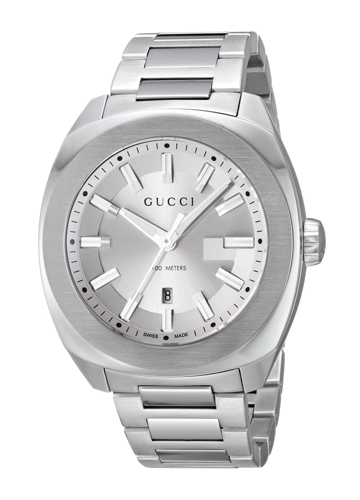  Shop Authentic Gucci G Timeless GG2570 Silver Dial Silver Steel Strap Watch For Men - YA142402 - Luxxuri