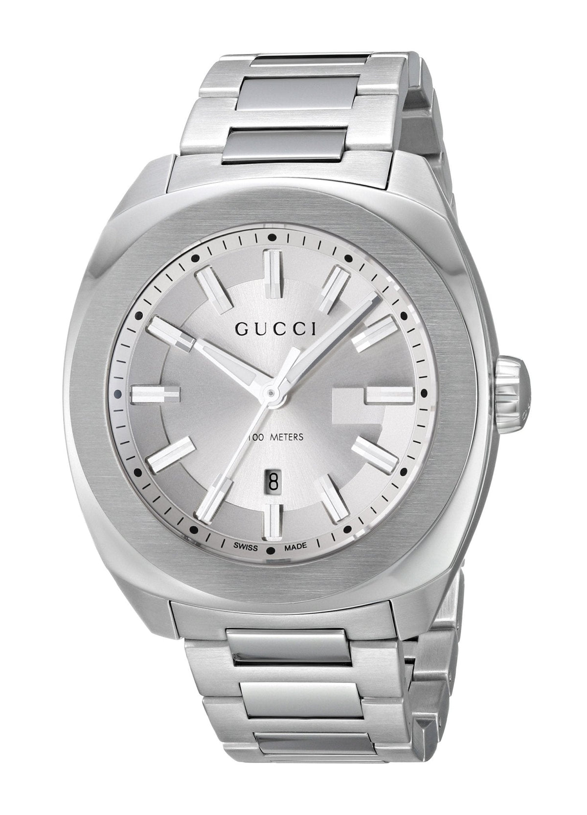  Shop Authentic Gucci G Timeless GG2570 Silver Dial Silver Steel Strap Watch For Men - YA142402 - Luxxuri