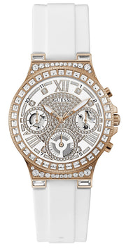  Shop Authentic Guess Moonlight Diamonds White Dial White Rubber Strap Watch for Women - GW0257L2 - Luxxuri