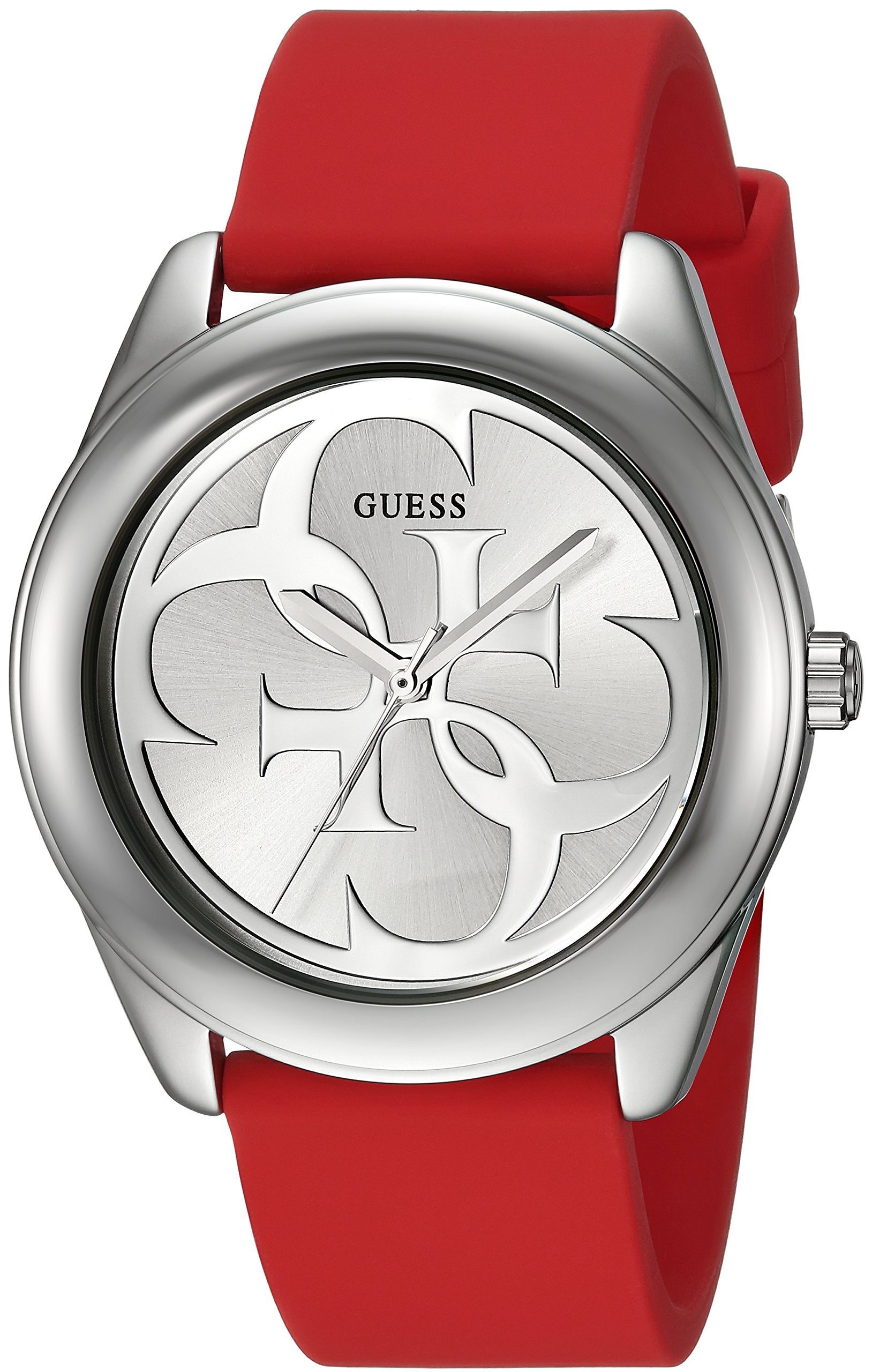  Shop Authentic Guess G-Twist Silver Dial Red Rubber Strap Watch for Women - W0911L9 - Luxxuri