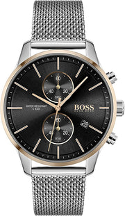  Shop Authentic Hugo Boss Associate Black Dial Silver Mesh Bracelet Watch for Men - 1513805 - Luxxuri