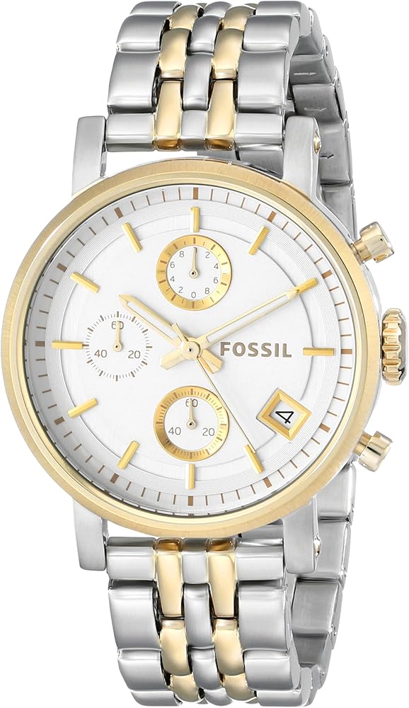  Shop Authentic Fossil Original Boyfriend Analog White Dial Two Tone Steel Strap Watch for Women - ES3746 - Luxxuri