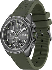  Shop Authentic Hugo Boss Volane Chronograph Grey Dial Green Rubber Strap Watch For Men - 1513952 - Luxxuri