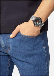  Shop Authentic Versace Greca Sport Quartz Black Dial Silver Steel Strap Watch For Men - VEZ300321 - Luxxuri