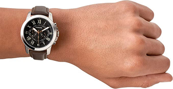  Shop Authentic Fossil Grant Chronograph Black Dial Brown Leather Strap Watch for Men - FS4813 - Luxxuri