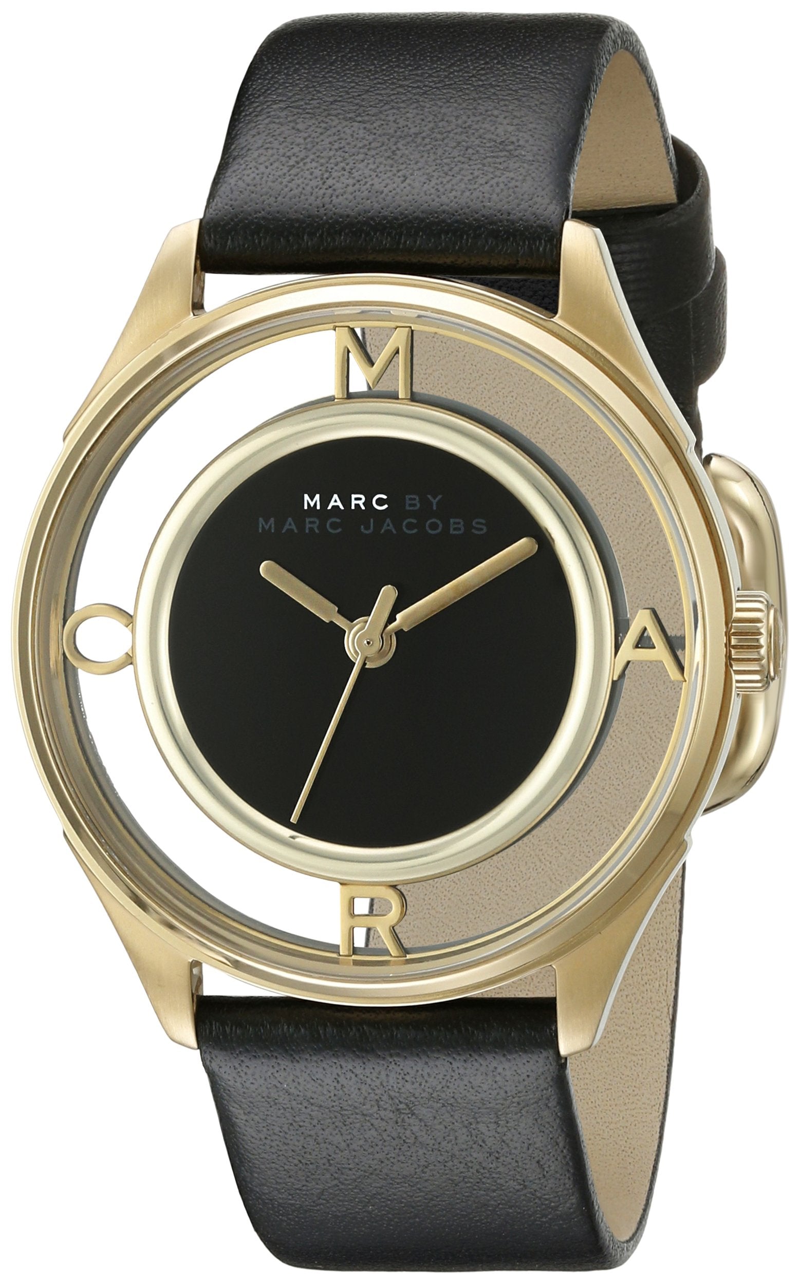  Shop Authentic Marc Jacobs Tether Black Dial Black Leather Strap Watch for Women - MBM1376 - Luxxuri