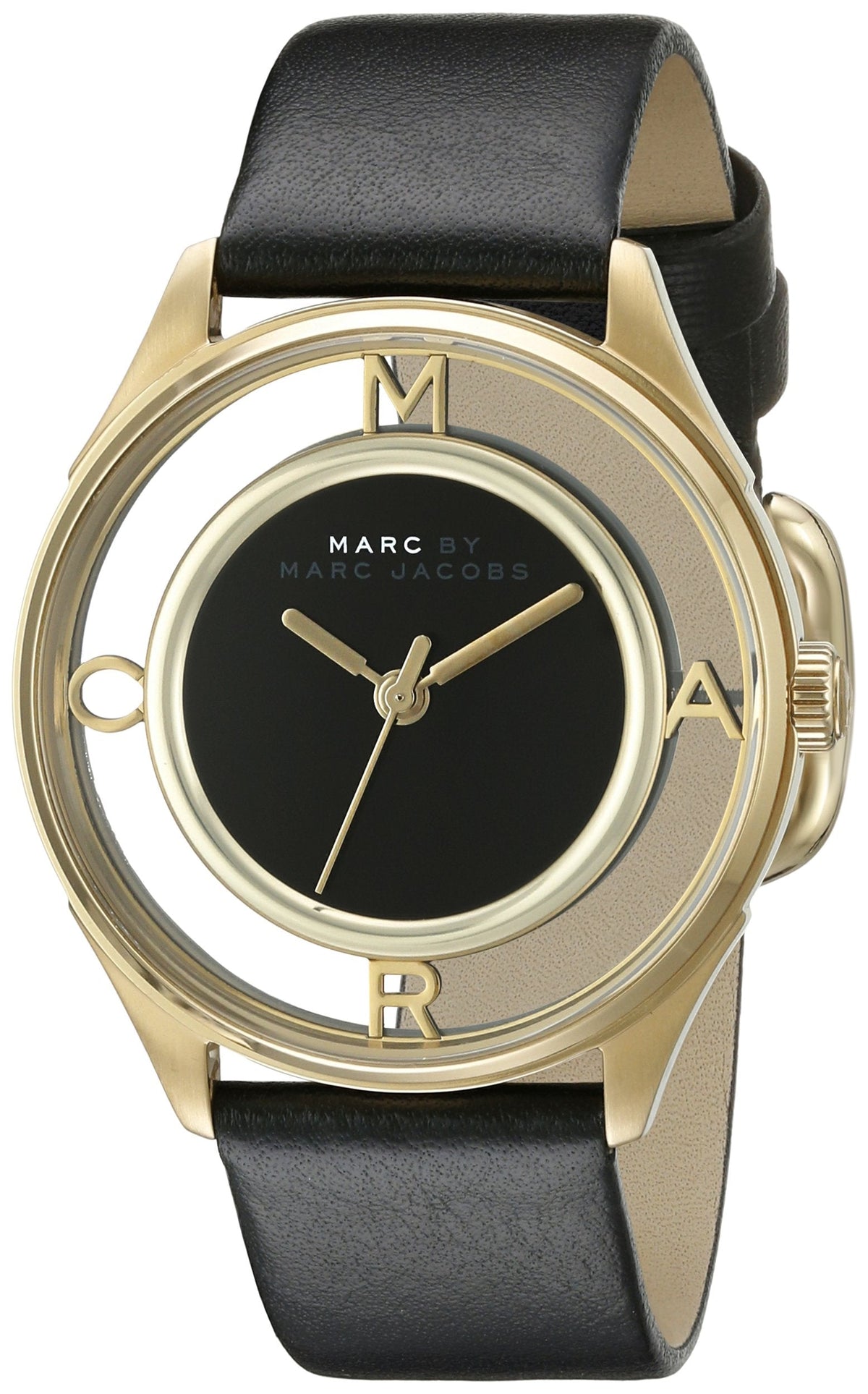  Shop Authentic Marc Jacobs Tether Black Dial Black Leather Strap Watch for Women - MBM1376 - Luxxuri