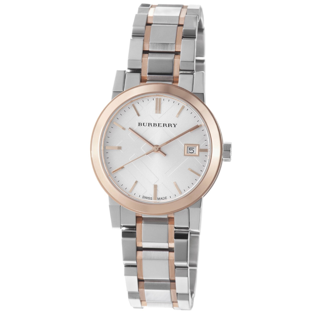  Shop Authentic Burberry The City White Dial Two Tone Steel Strap Watch for Women - BU9105 - Luxxuri