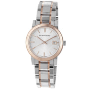  Shop Authentic Burberry The City White Dial Two Tone Steel Strap Watch for Women - BU9105 - Luxxuri