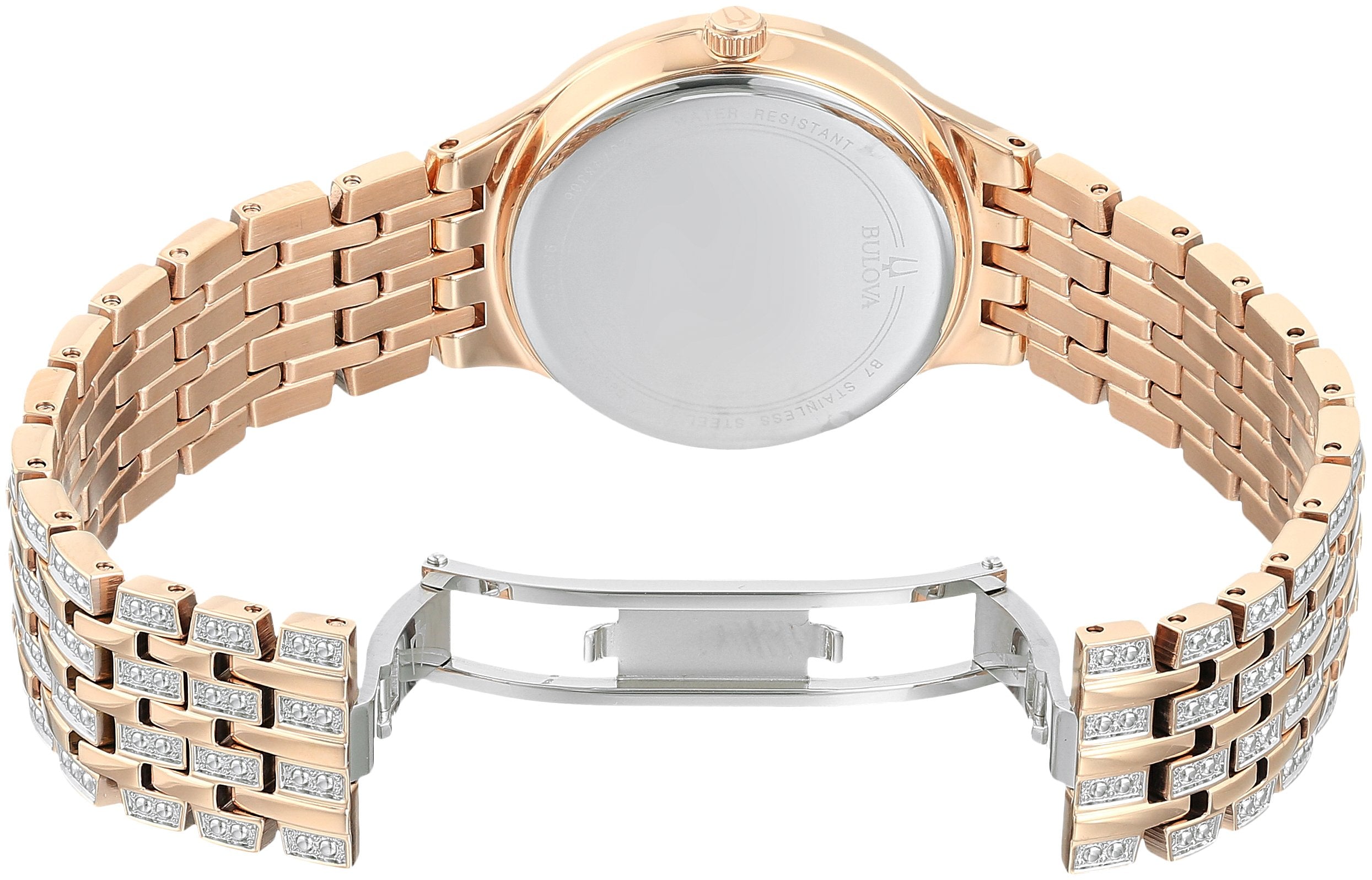  Shop Authentic Bulova Crystal Collection Silver Crystals Dial Two Tone Steel Strap Watch for Women - 98L235 - Luxxuri