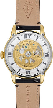  Shop Authentic Fossil Townsman Automatic Skeleton Black Dial Black Leather Strap Watch for Men - ME3210 - Luxxuri