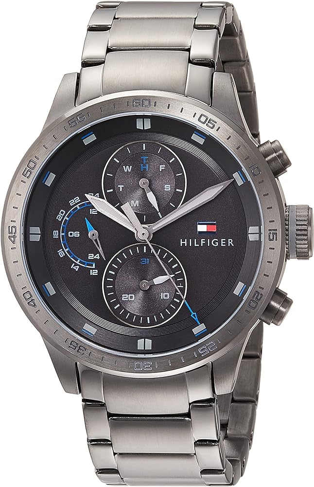  Shop Authentic Tommy Hilfiger Trent Chronograph Grey Dial Grey Steel Strap Watch For Men - 1791806 - Luxxuri