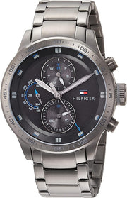  Shop Authentic Tommy Hilfiger Trent Chronograph Grey Dial Grey Steel Strap Watch For Men - 1791806 - Luxxuri
