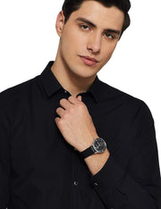  Shop Authentic Emporio Armani Gianni Quartz Black Dial Black Leather Strap Watch For Men - AR0382 - Luxxuri