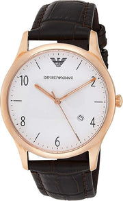  Shop Authentic Emporio Armani Beta Chronograph White Dial Brown Leather Strap Watch For Men - AR1915 - Luxxuri