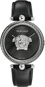  Shop Authentic Versace Palazzo Empire Black Dial Black Leather Strap Watch for Women - VCO060017 - Luxxuri