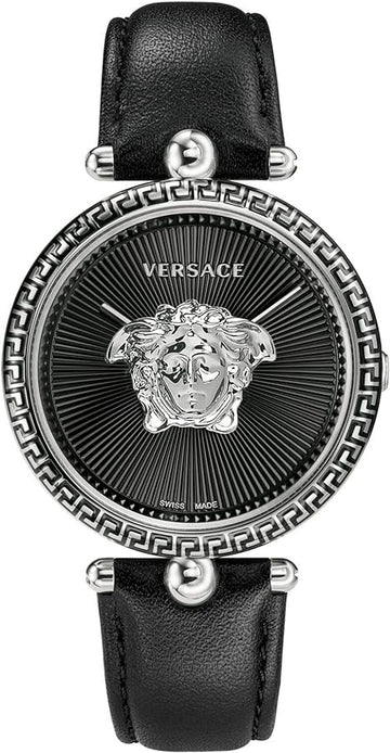  Shop Authentic Versace Palazzo Empire Black Dial Black Leather Strap Watch for Women - VCO060017 - Luxxuri