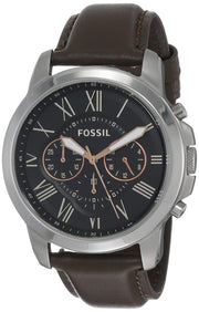  Shop Authentic Fossil Grant Chronograph Black Dial Brown Leather Strap Watch for Men - FS4813 - Luxxuri
