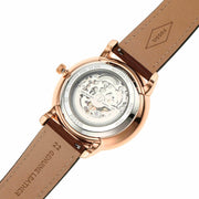  Shop Authentic Fossil Neutra Automatic Skeleton Black Dial Brown Leather Strap Watch for Men - ME3195 - Luxxuri